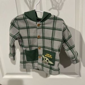 Star Wars please baby hooded button up lightweight jacket